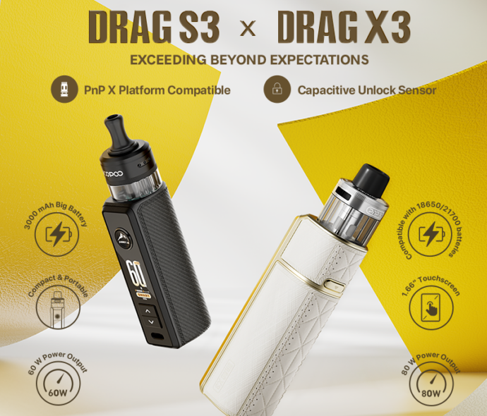Voopoo Drag X3 & S3 mobil Banner