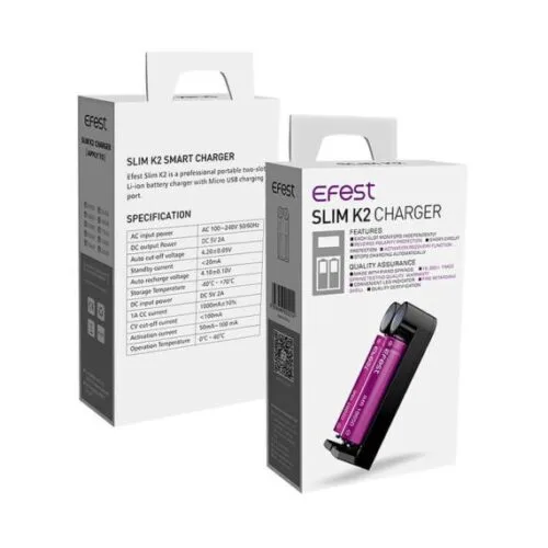 Efest - Slim K2 - 2-Slot Oplader